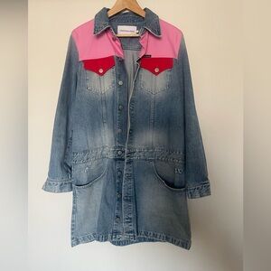 Calvin Klein Jeans Blue and Pink Denim Jacket